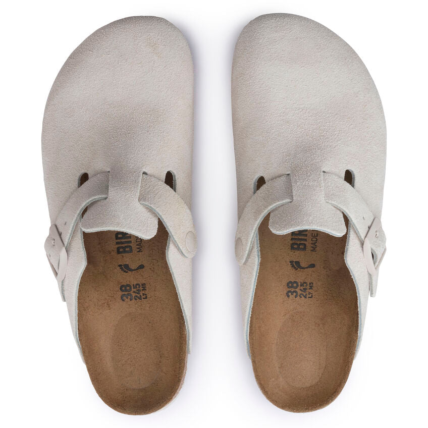 Birkenstock boston white online leather