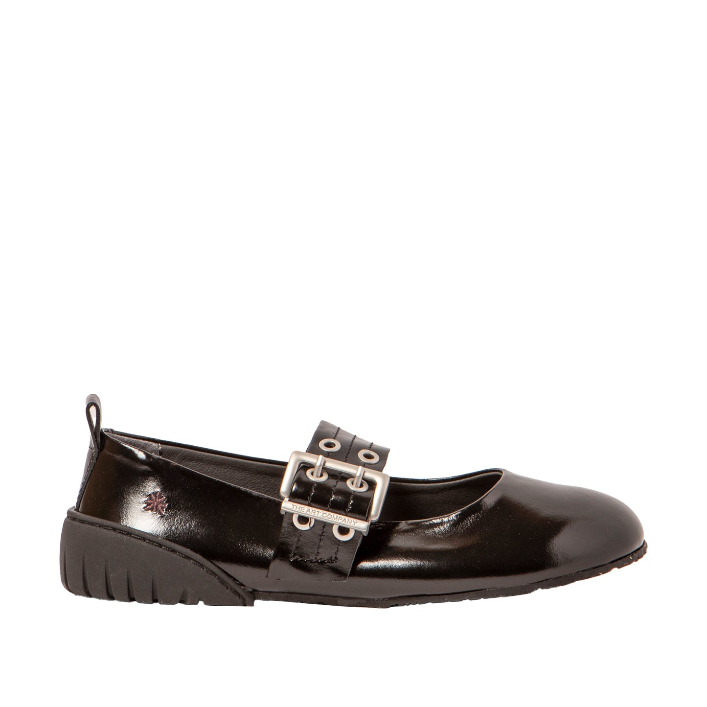 Art 1742 nappa shiny black flats