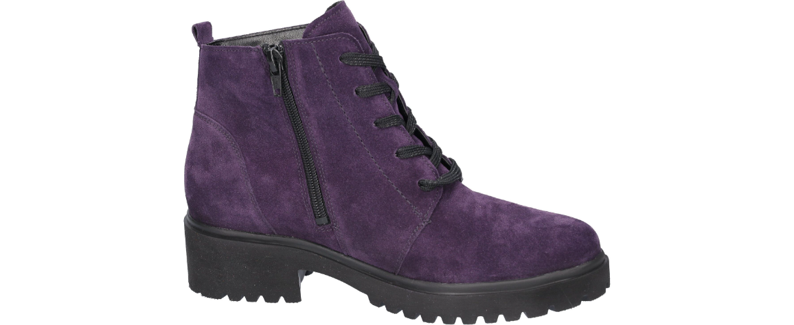 Waldlaufer Luise purple suede lace up/zip ankle boot