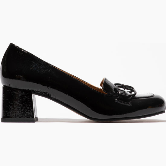 Fly Sivi black patent patent slip on shoe – Imeldas Shoes Norwich