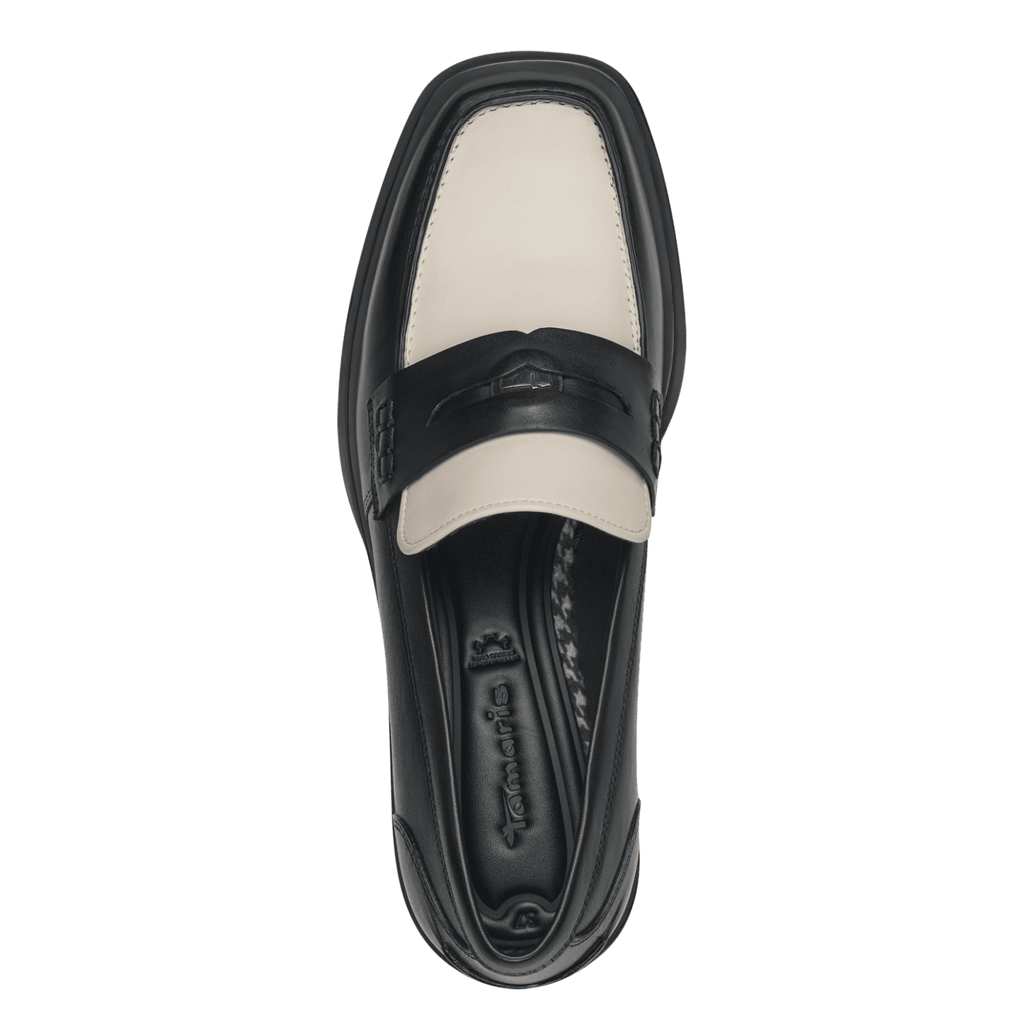 Tamaris 1-24203-41 black and white slip on loafer