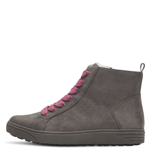 Jana 8-25280 Vegan grey/old rose side zip high top