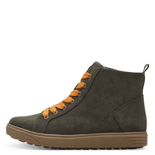 Jana 8-25280 Vegan  khaki/saffron side zip high top