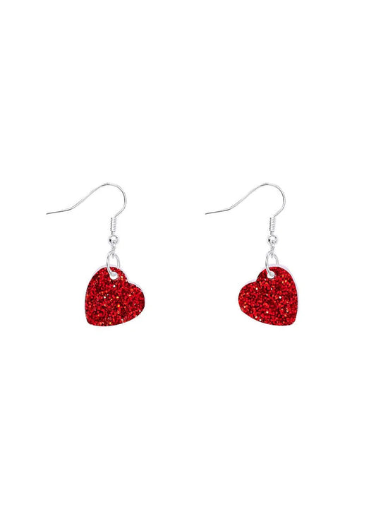 Tatty Devine sparkly red heart earrings