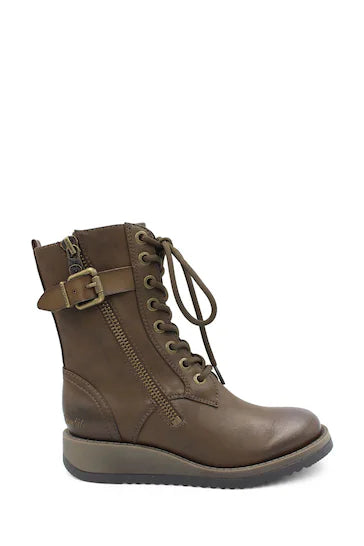 Blowfish Code brown combat lace/zip boot