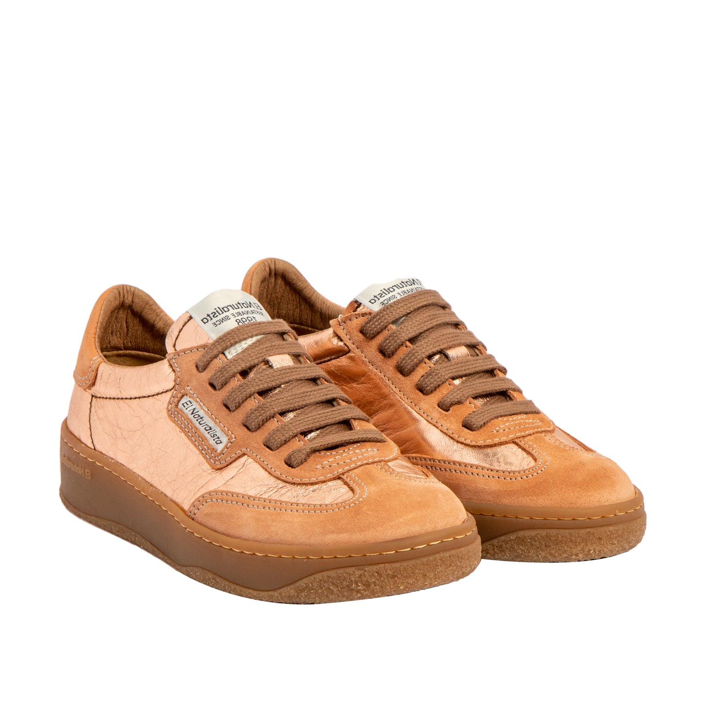 El naturalista N5841 metallic rose leather trainer