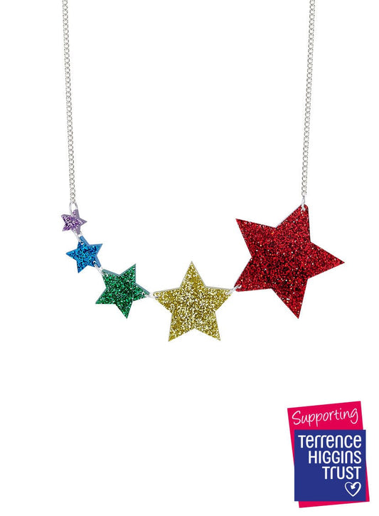 Tatty Devine Rainbow shooting star necklace