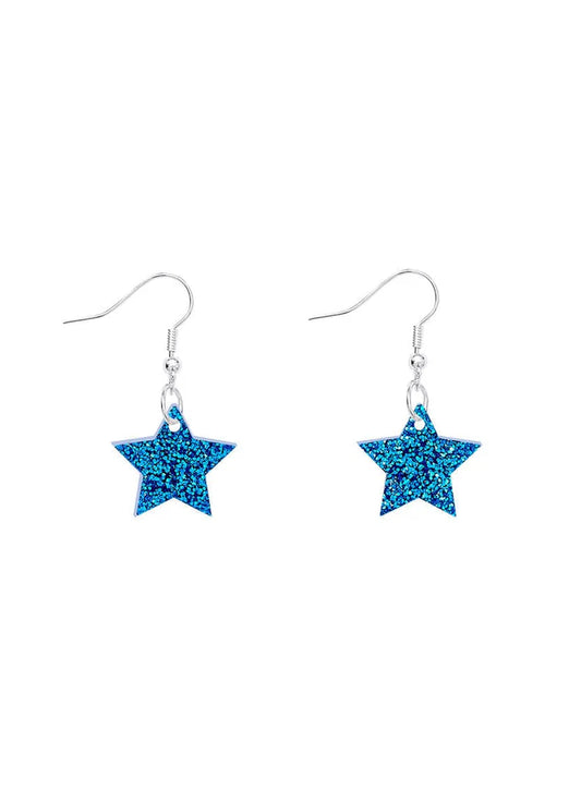 Tatty Devine blue sparkly star earrings