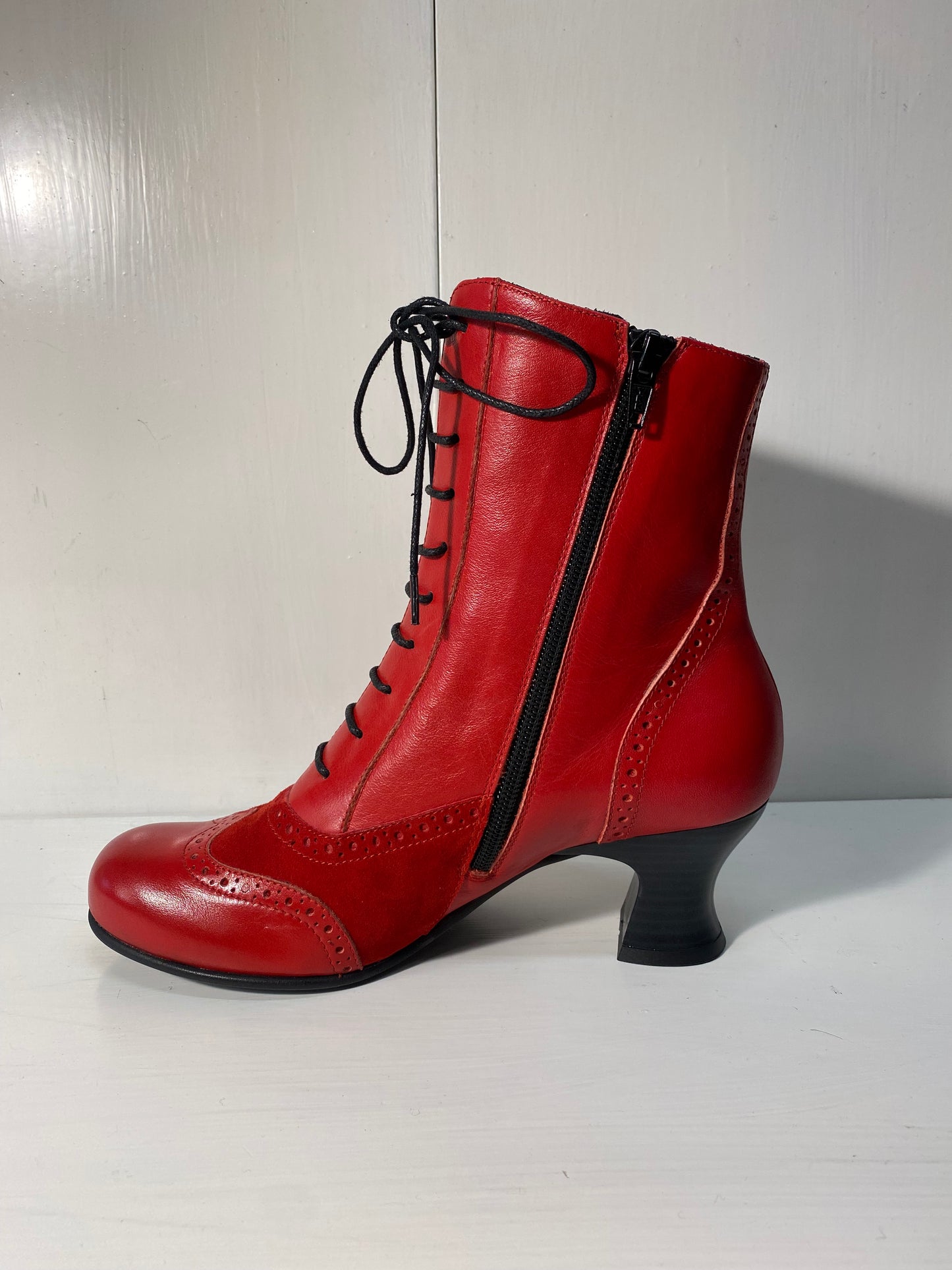 Vladi Red Boots - Imeldas Shoes Norwich