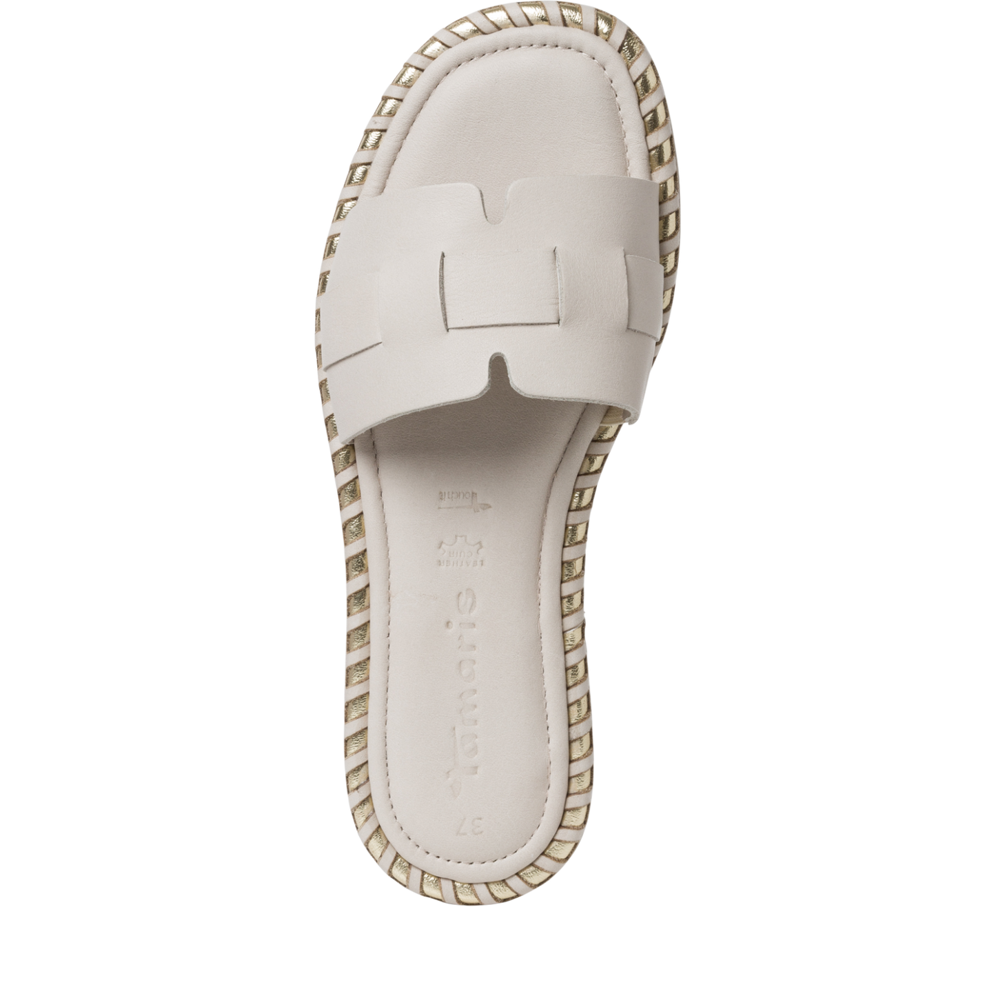 Tamaris 1-1-27137-20 ivory slide sandal